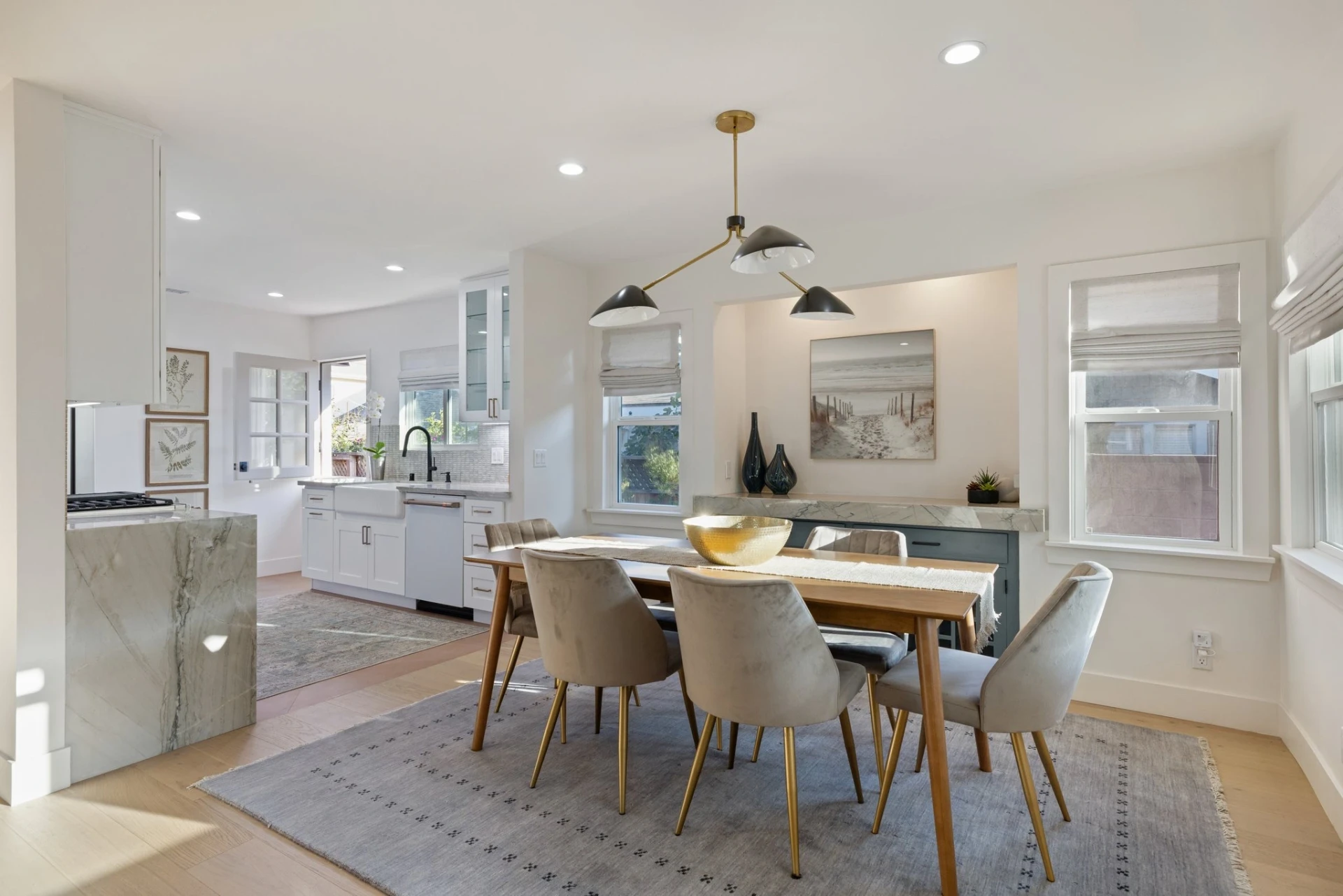 Remodeled kitchen and dining area